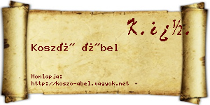 Koszó Ábel névjegykártya